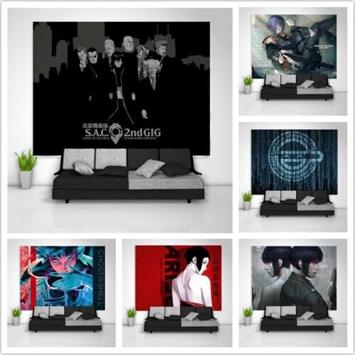 Ghost in the Shell Motoko Kusanagi Cyber Tapestry Art Wall Hanging Sofa Table Bed Cover Home Decor Dorm Gift