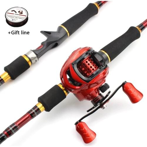 NEW 1.8m 2.1m 2.4m 2.7m Superhard carbon lure rod fast Casting Rods and Casting Reels Fishing Set beginner Rod Reel Combos