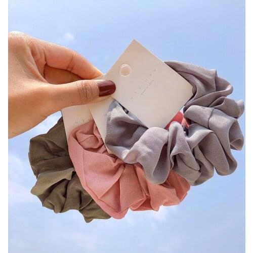 1Pcs Women Girls Silk Solid Color Chiffon Headband Simple Basic Hair Accessories Headband