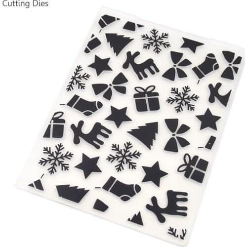 Merry Christmas Embossing Folder For Plastic Card Making Stamps Scrapbooking Paper Plastic Template Album DIY Crafts