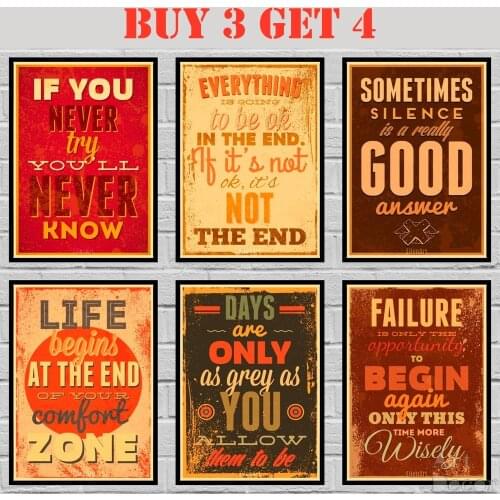 31 Designs Motivational Life Quotes Kraft paper Poster Planner Memo Scrapbooking Wallpaper Homedecal 1 42X30cm
