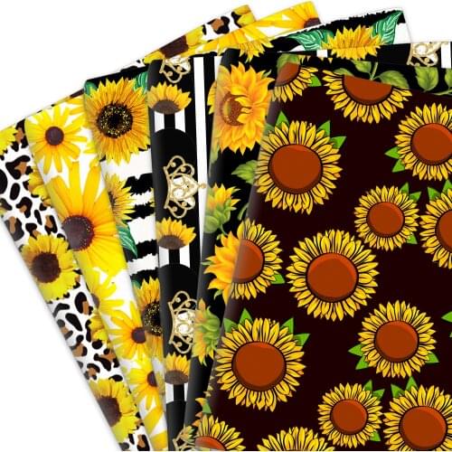 Sunflower Yellow Floral 50*145cm 100% Pure Cotton Polyester Cotton Material Patchwork Sewing Fabrics Quilt Needlework DIY Cloth