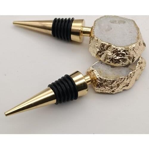 Natural crystal agate wine bottle plug Reusable Vacuum Sealed Champagne Stopper