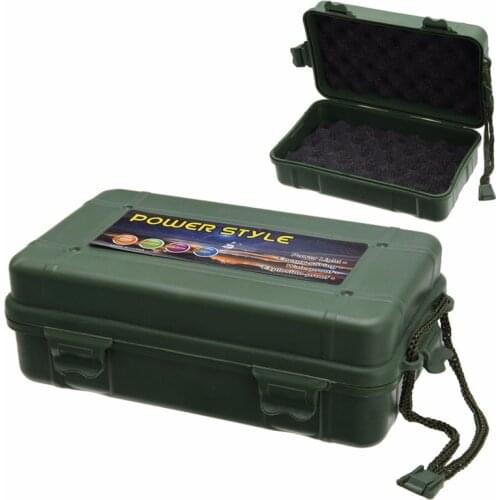 Shockproof Airtight Survival Case Flashlight Storage Box Green Plastic Organize Container For Home Outdoor Kit 21x11x7cm