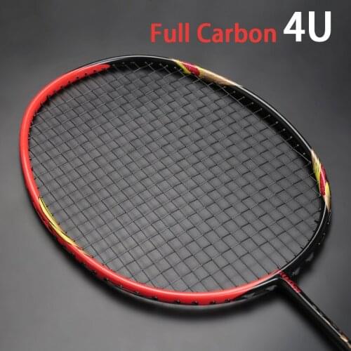 Asymmetry Patterns Carbon Fiber Badminton Racket Max Tension 30LBS Offensive Type Racquet Light Weight 4U 82g With String Bags