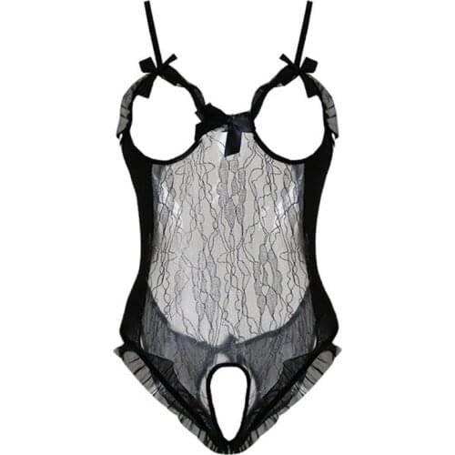 Sex Products Sexy Costumes Sexy Lace Bodysuit Women Open Bra Intimate Erotic Underwear Transparent Sexy Lingerie Open Crotch