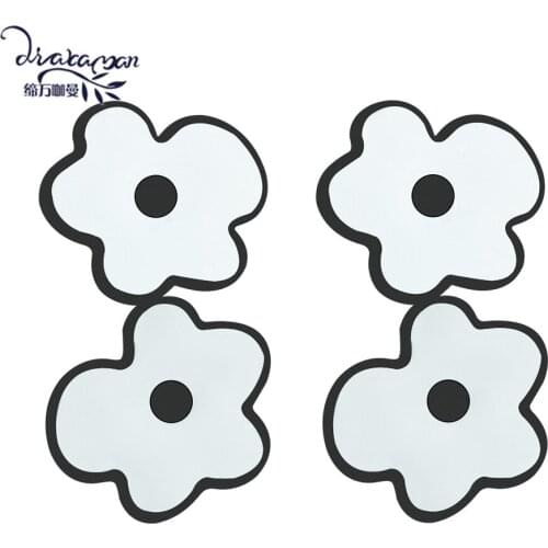 Dvacaman 2021 New Korean Double Layer Flower Long Drop Earrings for Women Bohemian Colorful Statement Jewelry Accessories Party