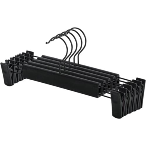 SHGO HOT-10PCS/SET Metal Pants Skirt Hangers Trouser Stand Holder with 2 Adjustable