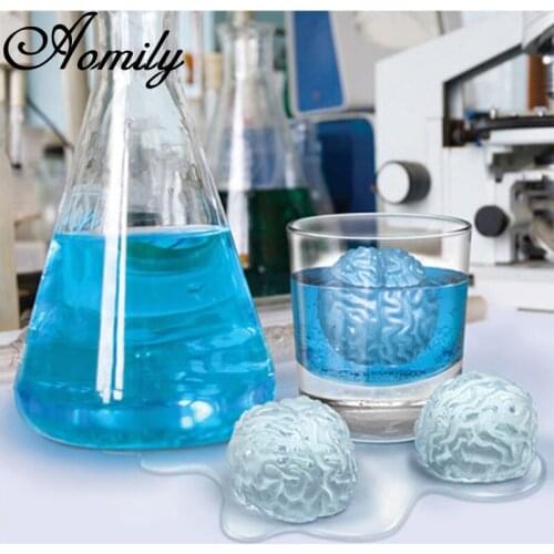 Amoliy Brain Silicone Ice Mold Freeze DIY Ice Cube Tray Ice Ball Maker Fondant Cake Chocolate Soap Mould Ice Cream Pastry Tools