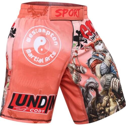 Design your own polyester mma shorts high quality sublimation print 3D style