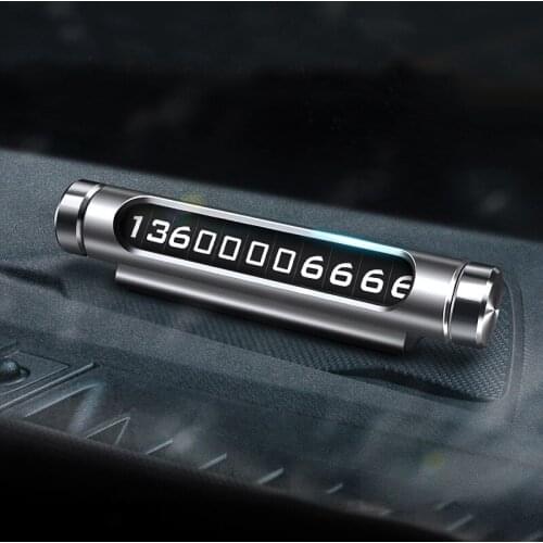 Luminous Car Temporary Parking Card Phone Number Plate Magnetic Adsorption Design 3D Unival Sticker