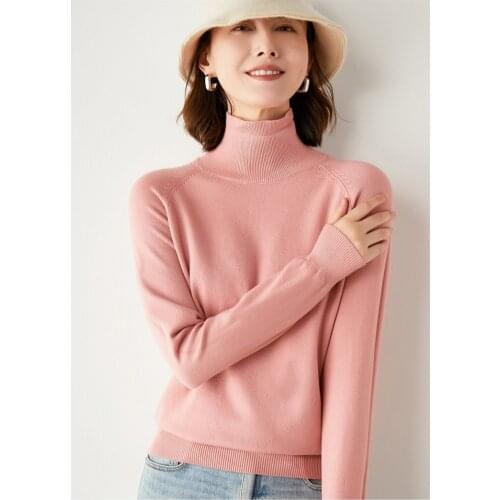 Turtleneck Sweaters for Women Autumn Winter Womens Jumper Knitted Pink Top Black Cashmere Sweater Women Turtleneck Pullovers