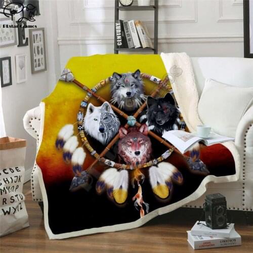 Wolf Fleece Blanket 3D full printed Wearable Blanket Adults/kids Fleece Blanket HOME ACCESSORIES drop shippng style-6