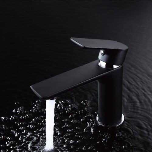 High-end basin faucet manufacturers selling baked black paint Hot and cold water lavatory faucet