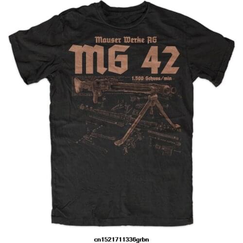 Funny Wehrmacht MG42 Anatomy Printed T-Shirt. Summer Cotton Short Sleeve O-Neck Mens T Shirt New S-3XL