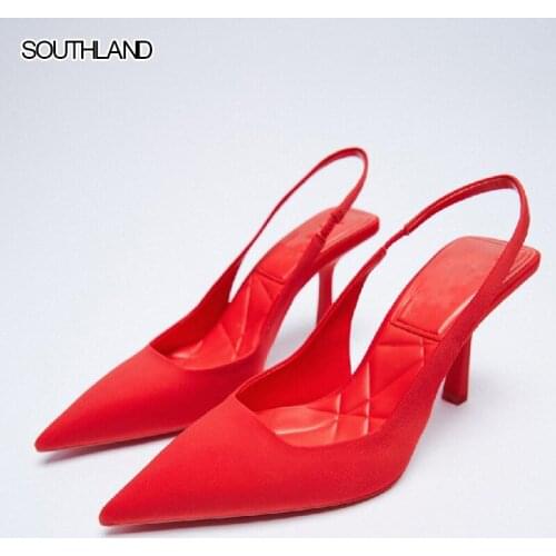 SOUTHLAND ZA New 2021 Autumn High-heeled Shoes Women French Style Red Temperament Strappy Pointed Toe Wedding Single Shoes
