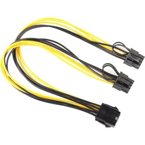 8 Pin to Dual 8 Pin (6+2) Graphics Card PCI-E Extension Cable ,8p Female to 2 Port Male Power Splitter Cable GPU Wire