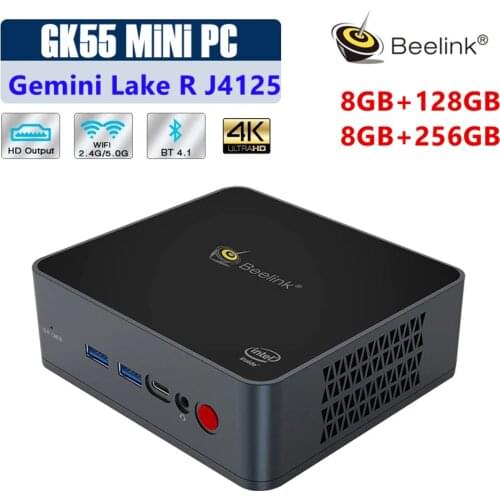 Beelink Gemini GK55 Office Mini PC 4K UHD J4125 Windows 10 RAM 8G ROM 128G/256G USB3.0 BT4.0 Dual WiFi 2xHD Display Desktop PC