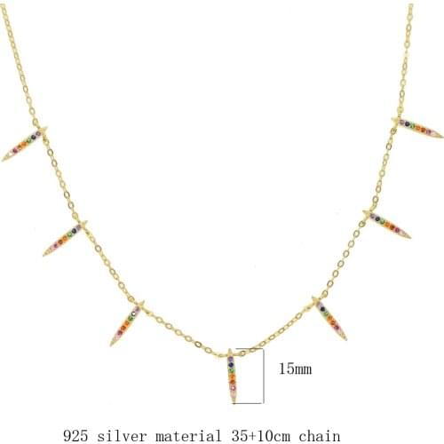 2019 micro pave cz bar dainty delicate 7 link chain 925 sterling silver bar charm fashion women wholesale jewelry bar necklace