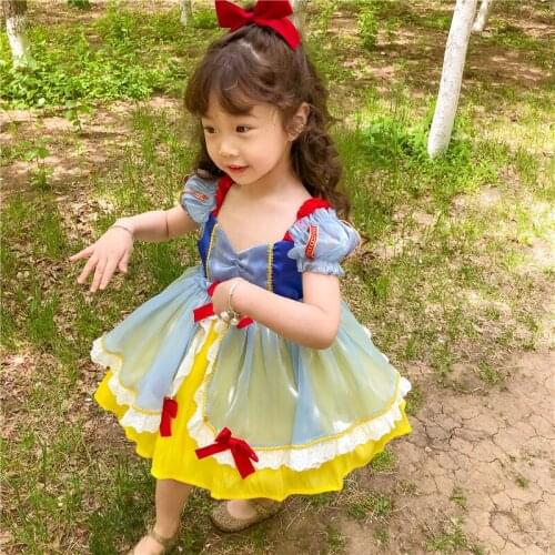 Childrens Day Summer Snow White Dress Baby Lolita Pompeo Quality Spanish Wind Kids Dresses for Girls Flower Girl Dresses