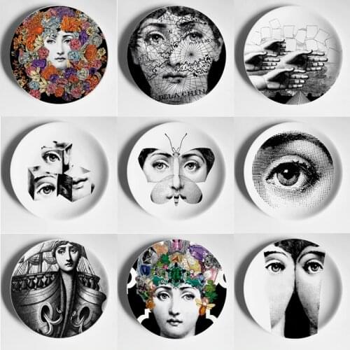 Euro Plates Style 8 Inch Home Wall Hanging Decorative Plate Hotel Bar Background illustration Dishes Wholesale