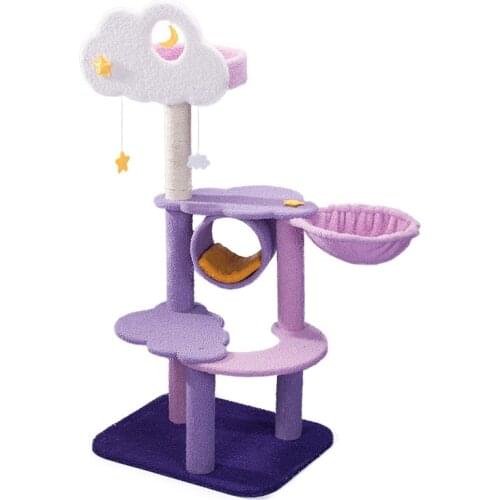 Cat Climbing Frame Solid Wood Sisal Grabbing Pole Grabbing Board Toy Cat Furniture Pet Products