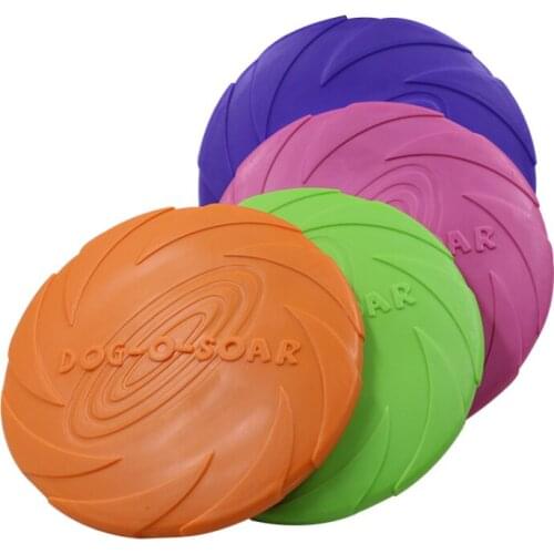 2021 15cm TPR Pet Outdoor Interactive Games Bite Resistant Flying Disc Dog Training Toy French Bulldog Poodle Floating Toy