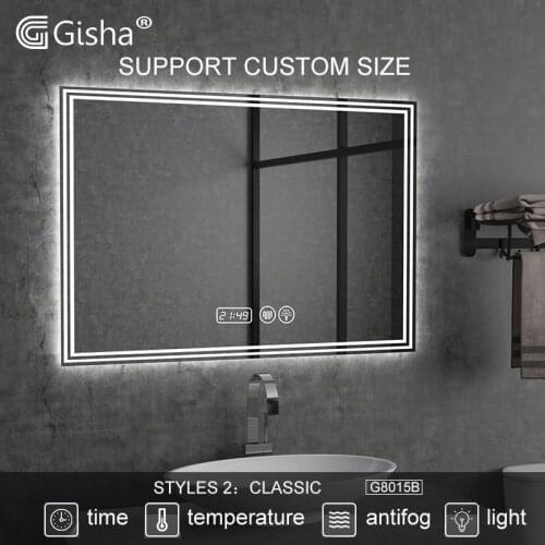 Custom made Wall-mounted Smart Mirror LED bluetooth touch screen backlit Mirror Anti-fog bath Mirror Makeup Mirror 2G8015