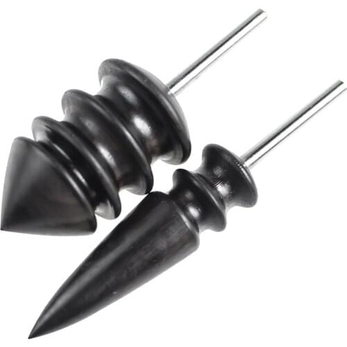 2PCS Ebony Leather Edge Polishing Tool DIY Electric Sander Rosewood Leather Burnisher Tool Pointed Tip Leather Slicker Tool Set