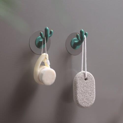 Seamless Hook Cactus Hook Key Storage Nordic Style Kitchen Wall Storage Decoration Wall Hanging Free Punch Bathroom Hook