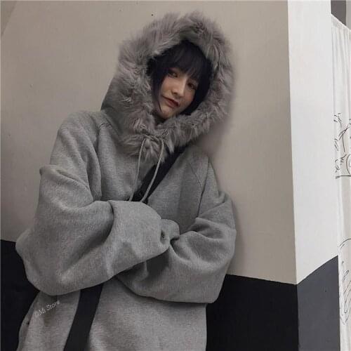 Korean Pullover Hoodie Mens Plus Velvet Padded Hoodies Mens Warm Fashion Casual Fur Collar Hooded Sweatshirt Men Streetwear