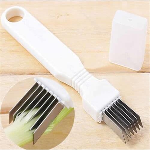 Kitchen Tool Stainless Steel Green Spring Onion Shredder Slicer Cutter Easy Handle