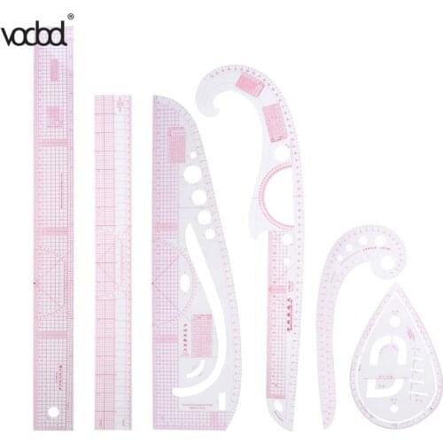 New 6pcs/set DIY Clothing Sample Grading Sewing Tailor Rulers Curve Cutting Multifunctional Plastic Patchwork Ruler for students