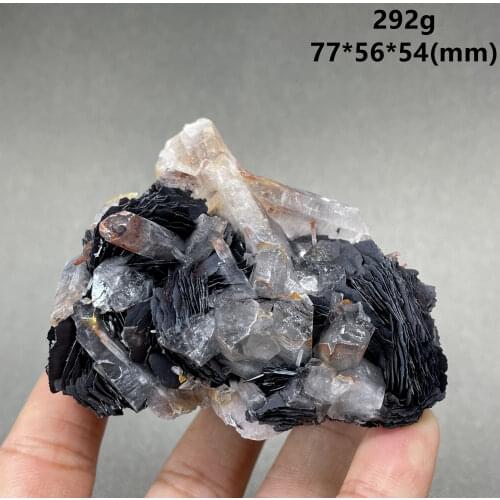 100% Natural Specular hematite and crystal symbiosis mineral specimen crystal stones and crystals quartz healing crystal