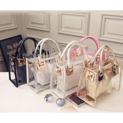 2020 new ladies transparent transparent bag PVC jelly small shoulder bag shoulder bag party bag