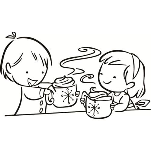 Drinking tea Transparent Silicone Clear Rubber Stamp Sheet Cling Scrapbooking DIY Cute Pattern Photo Album PaperCard Decor Stamp