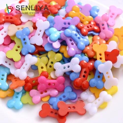 50-300Pcs Resin Sewing Clothes Button Lovely Bone Shape 2Holes Scrapbooking Decorative Resin Button For Clothes diy Accessories