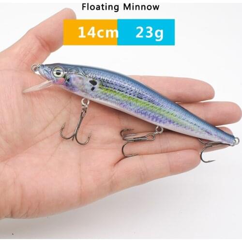 SEALURER Boxed Lure 1pcs 14 cm 23 g Fishing Lure Minnow Hard Bait with 3 Fishing Hooks Fishing Tackle Printed Lure