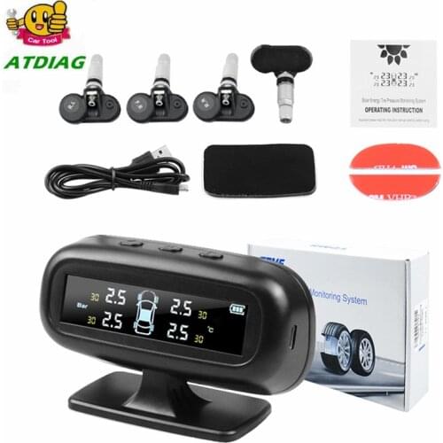 2020 Factory Original Solar TPMS Car Tire Pressure Alarm Monitor System Display Temperature Warning Fuel Save with 4 Sensors