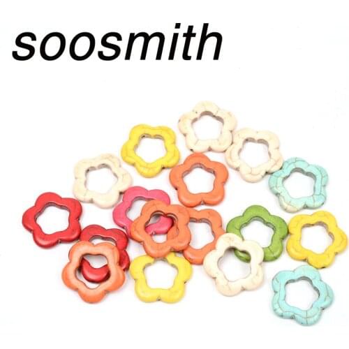 Soosmith New Fashion Natural Stone Flowers Shape Beads Diy Accessoires Bracelet Necklace Loose Beads Jewelry Making Findings