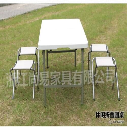 122*61*60cm Portable Folding Outdoor Table Camping table Outdoor Picnic desk with 4pcs chairs