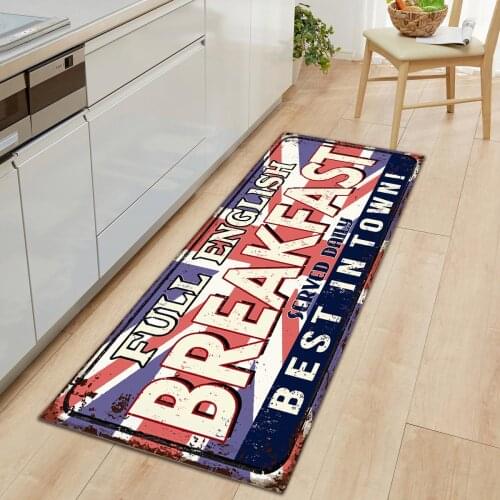 Vintage Kitchen Carpet Rugs Wood Grain Floor Mats Non-slip Flannel Door Entrance Mat for Bedroom Living Room Bathroom