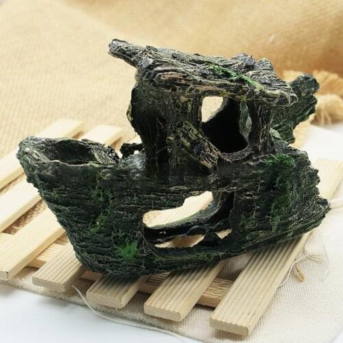Sunk Ship Double Layer Aquarium Decoration Figurine Landscaping Simulation Boat for Home for Fish Shrimp Rock Acuarios Decor