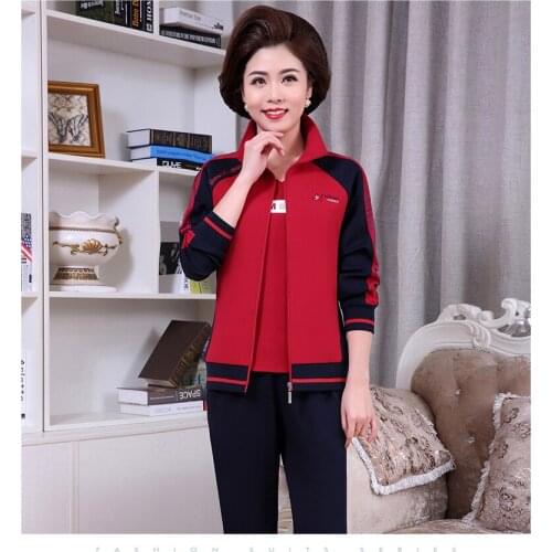 Cotton Women 3 Piece Set Autumn Winter Clothes 2021 Jacket Short Sleeve T-shirt Pants Jogging Suit Womens Sets Couple models
