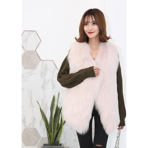 Vest Real Fox Fur Coat New Fashion Casual Warm Sleeveless Women Winter Jacket Kurtka Zimowa ZL560