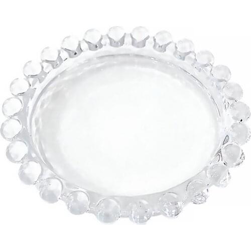 1Pc Fashion Daisy Pattern Glass Dish Creative Glass Steak Pan Plate for Home