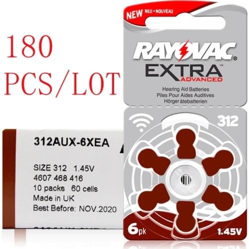180 Pcs/Lot Hearing Aid Batteries 13A PR48 ZA13 /312A PR41 ZA312/10A PR70 ZA10 Zinc Air Battery For Rayovac Extra Hearing aids