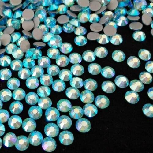 4mm ss16 Aquamarine AB hot-fix rhinestone motif strass 1440pcs per bag,Bags,Garment,Nail Art,Shoes Use flat back stones