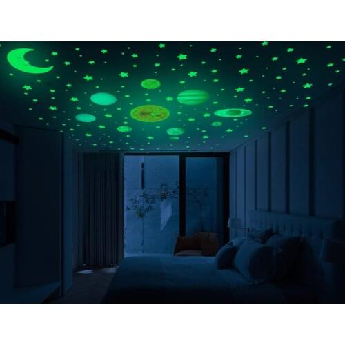 525pcs Glowing in The Dark Stickers Solar System Glowing Wall Ceiling Stickers Planets Decals Home Kids Room Decor