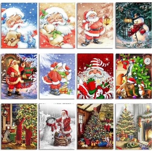 5D Embroidery Diamond Christmas Full Square Diamond Painting Cross Stitch Embroidery Diamond Diamond Mosaic HOME Gift Handmade